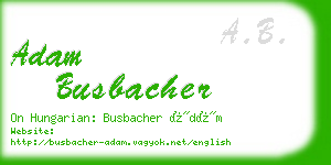 adam busbacher business card